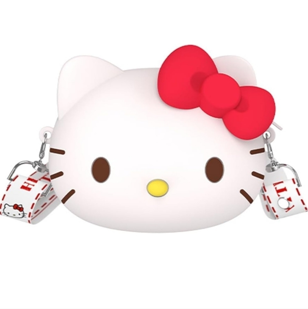 Hello Kitty White and Red Crossbody BagKawaii Kitty Crossbody Bag with Adjustabl